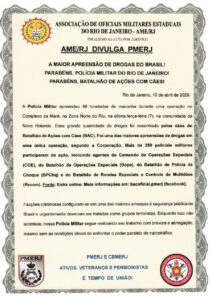 PMERJ realiza a maior apreensão de drogas do Brasil