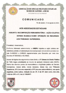 Recomposição Remuneratória: AME/RJ recorre aos Tribunais Superiores