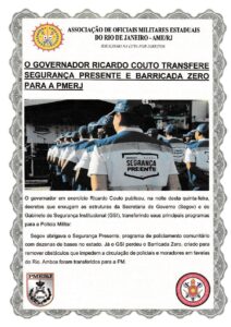 Segurança Presente e Barricada Zero são transferidos à PMERJ